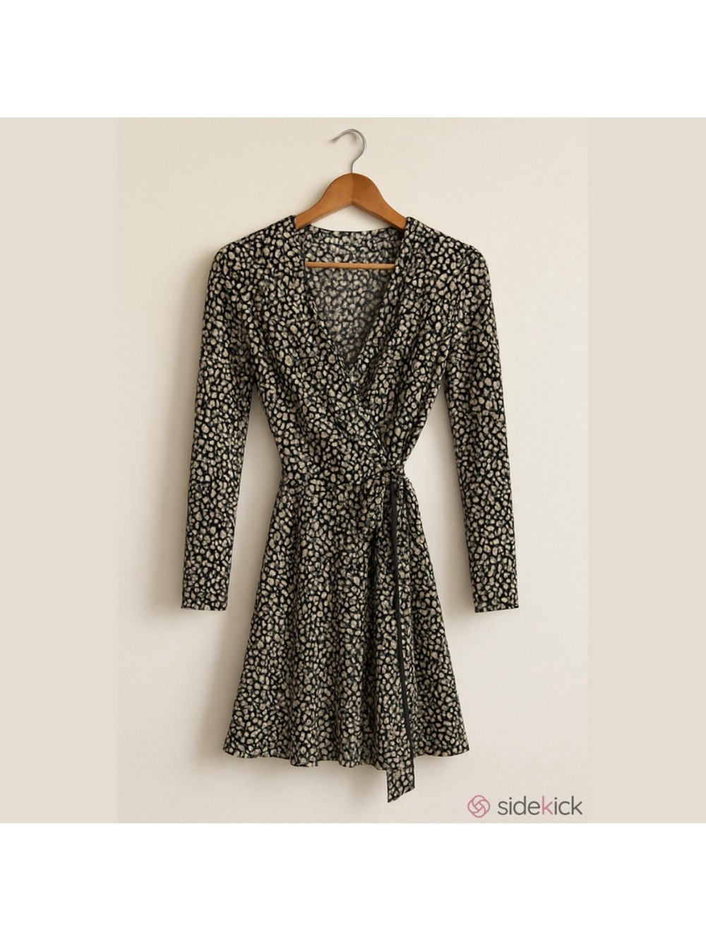 Banana Republic Black and White Animal Print Wrap Jersey Dress